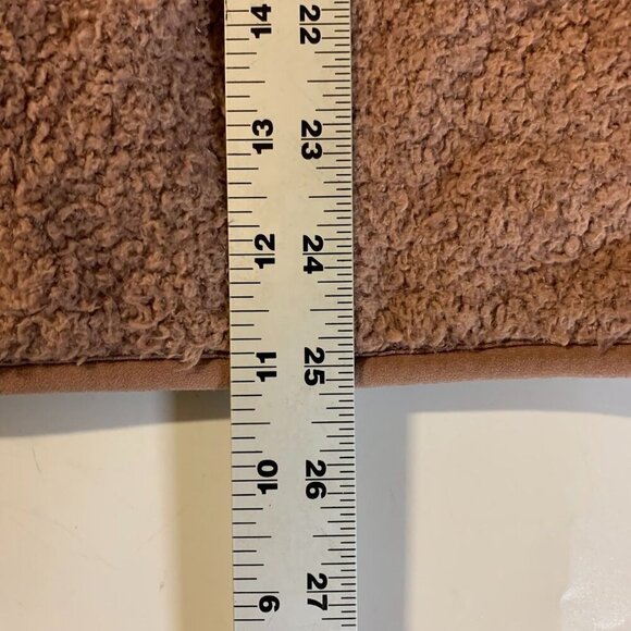 Skims Women's‎ Camel Cozy Knit Sherpa Fuzzy Pullover Snap Neck Closure Size L/XL - Picture 12 of 12